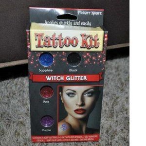 Witch Glitter Tattoos Stencils 14+ Halloween Body Makeup 13 Pc Set Accessory